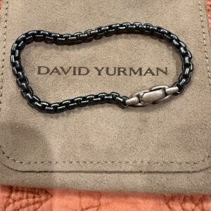 David Yurman Men’s Medium Black and Silver Men's Chain Bracelet